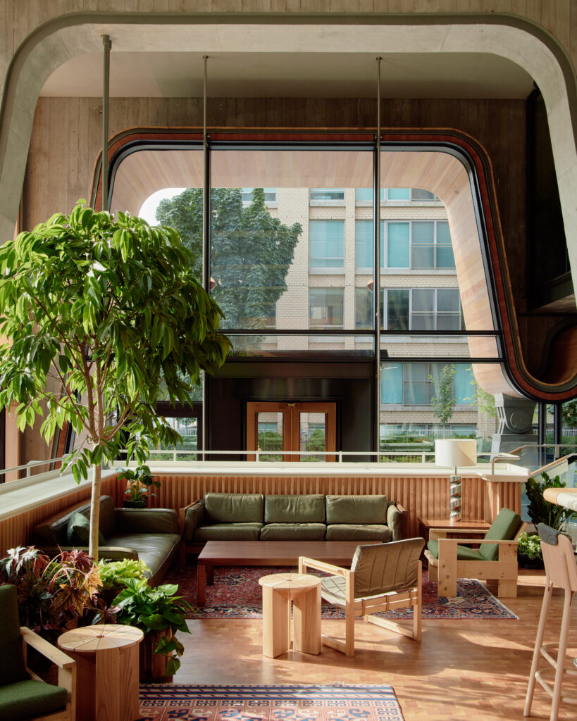 Ace Hotel Lobby in morning sunlight